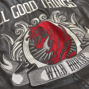 ALL GOOD THINGS WILD HORSE 革ジャン持込　刺繍加工