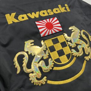 Kawasaki　向かい獅子　日章旗　旭日旗　刺繍加工