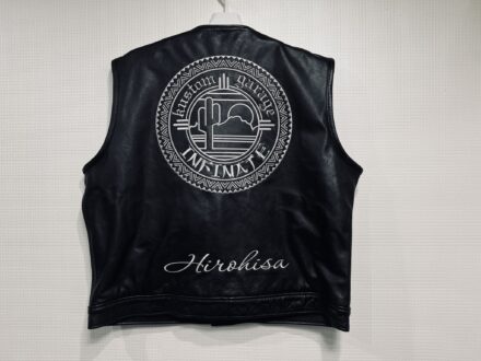 kustom garage INFINATE様　革ベスト持ち込み刺繍加工