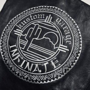 kustom garage INFINATE様　革ベスト持ち込み刺繍加工