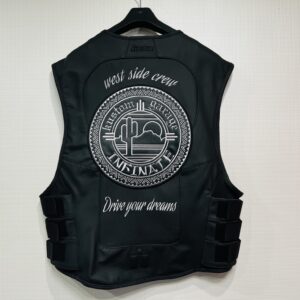 kustom garage INFINATE様　革ベスト持ち込み刺繍加工