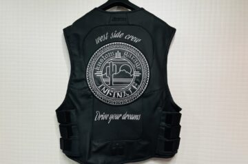 kustom garage INFINATE様　革ベスト持ち込み刺繍加工